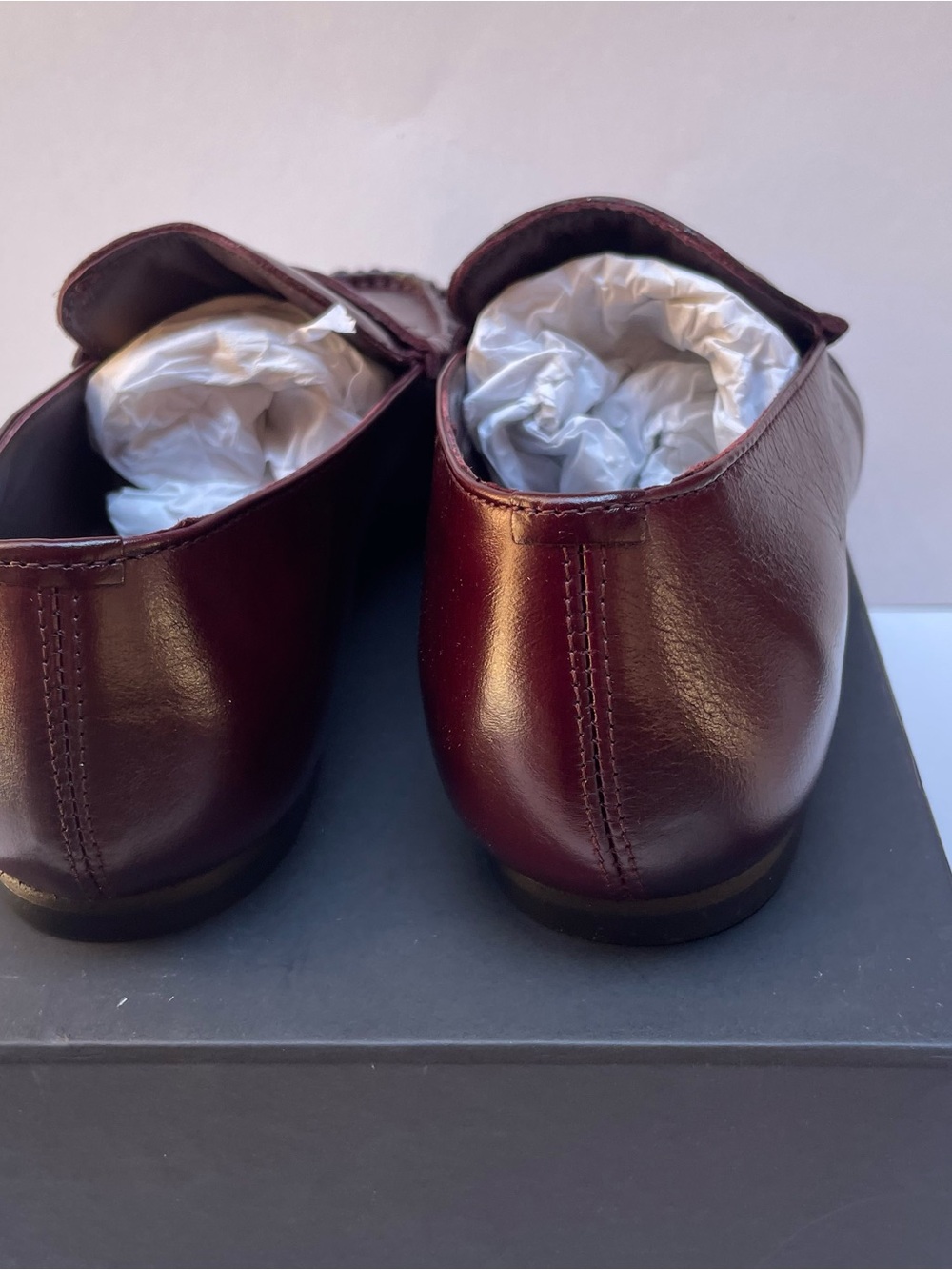 Alohas Aven  Rift Burgundy Leather Penny Loafers New In Box - Picture 4 of 8